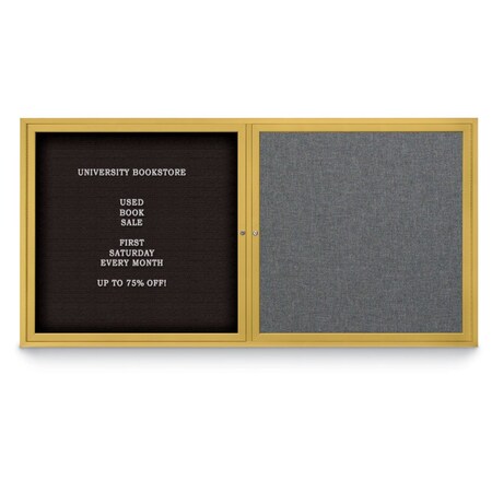 United Visual Products Corkboard, Pumice/Bronze, 48"x36" UV431HPLUS-BRONZE-PUMICE